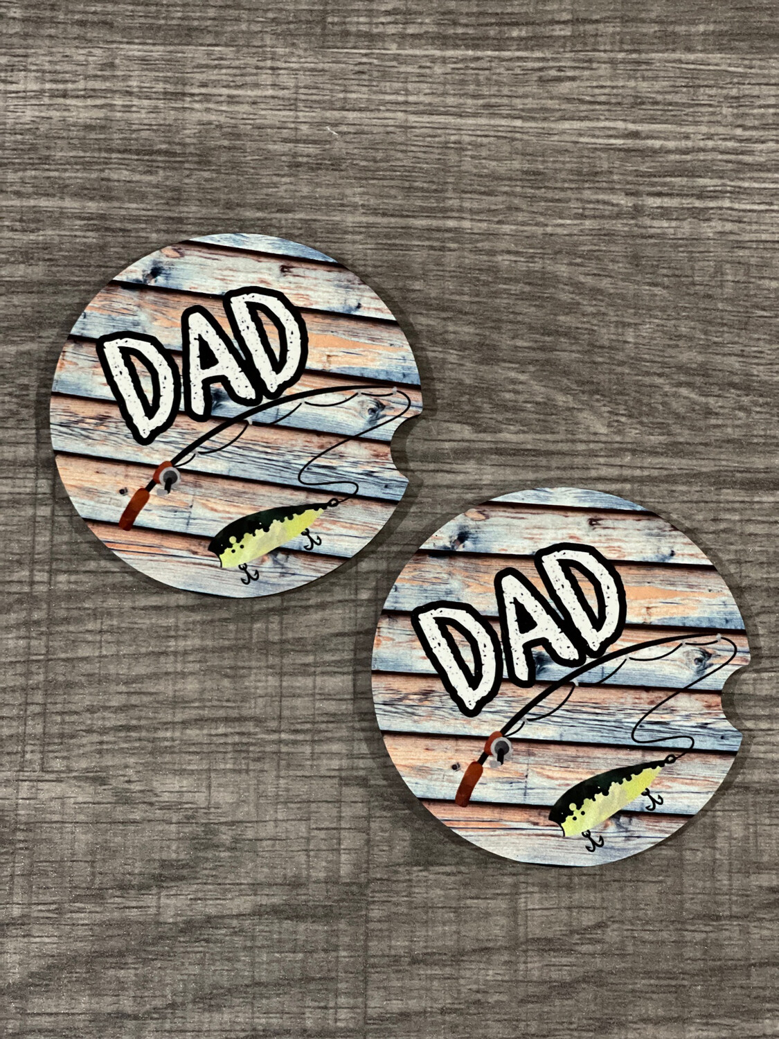 Dad Fishing Car Coasters Set Of 2