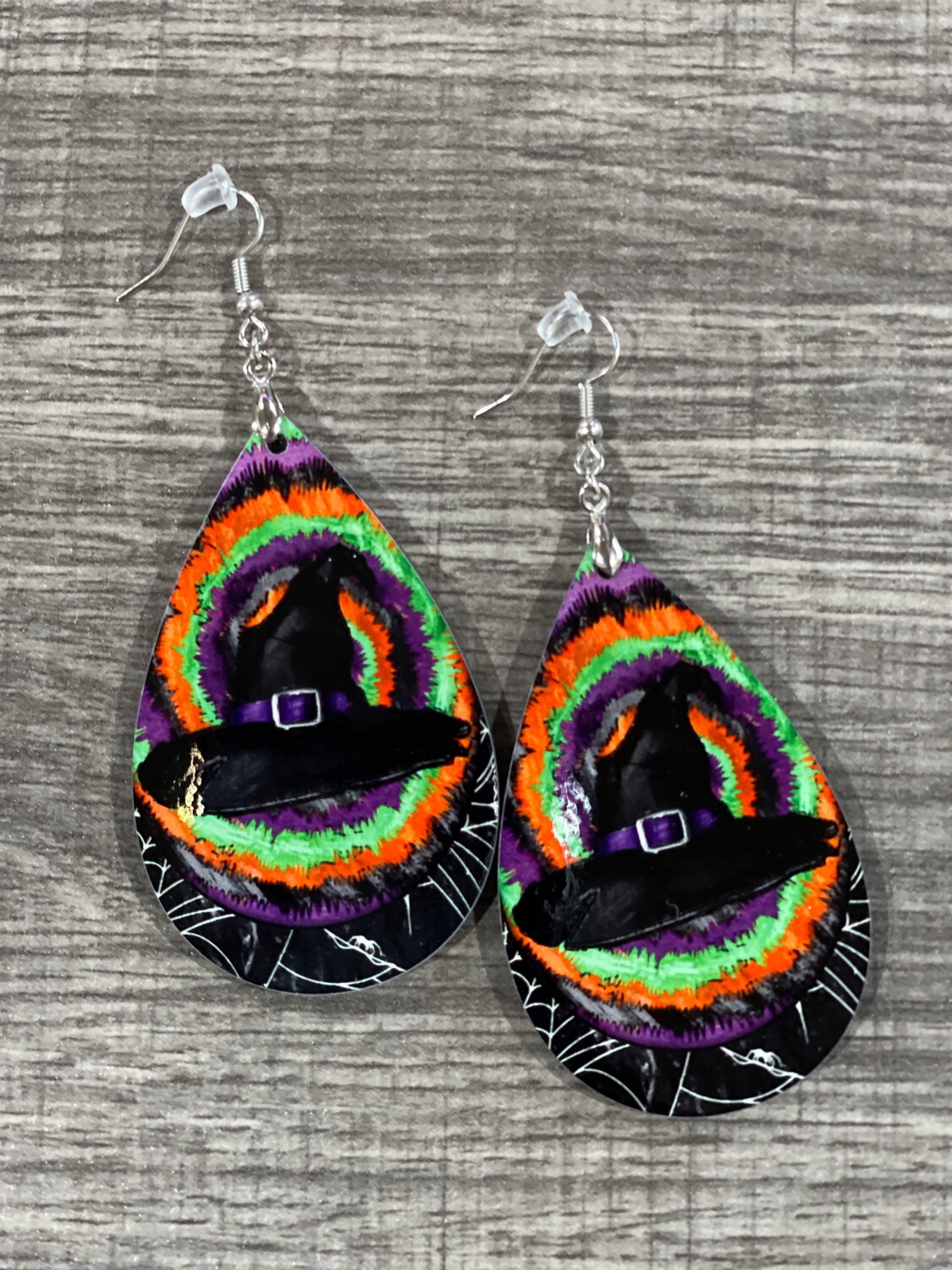 Witches Hat Colorful Teardrop Earrings