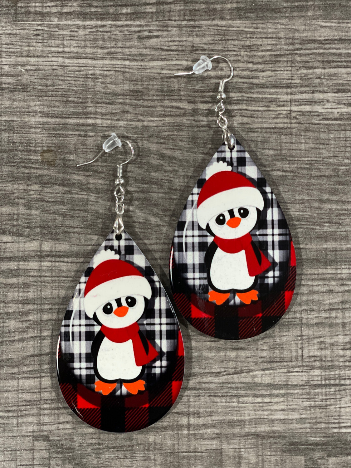 Cute Holiday Penguin Teardrop Earrings