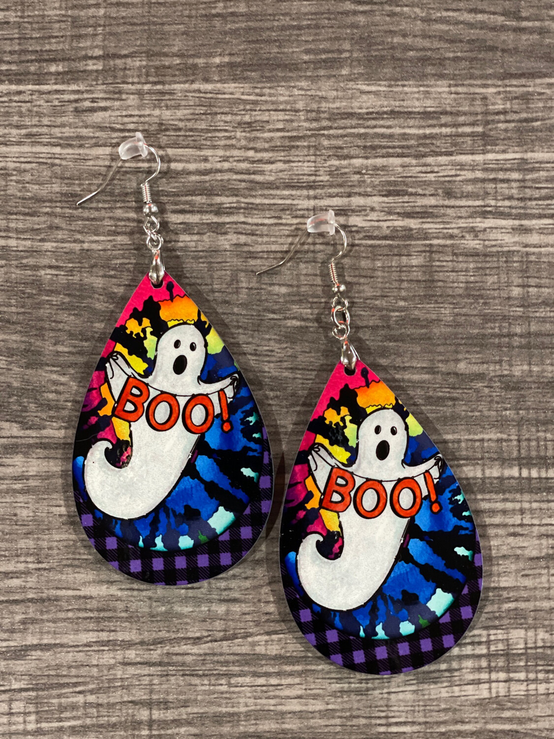 Halloween Ghostly Colorful Teardrop Earrings