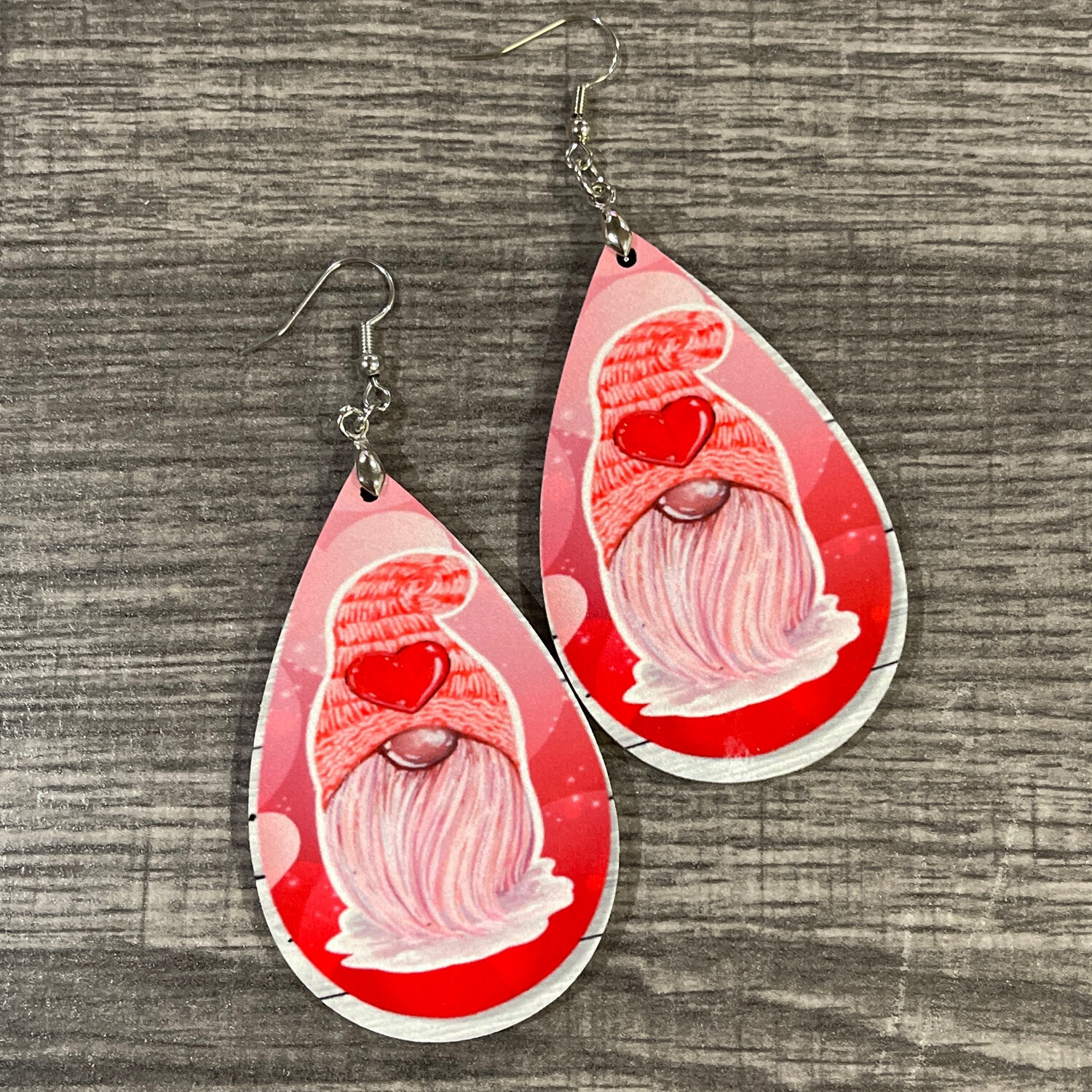 Gnomies For Valentine’s Day Teardrop Earrings