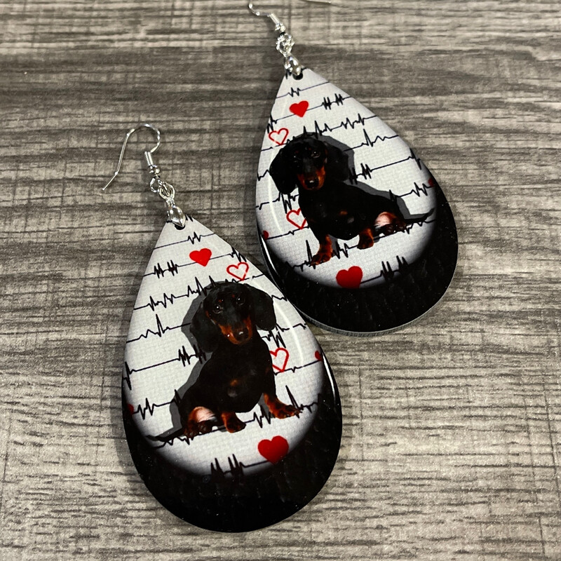 Doxie Sweet Love Teardrop Earrings