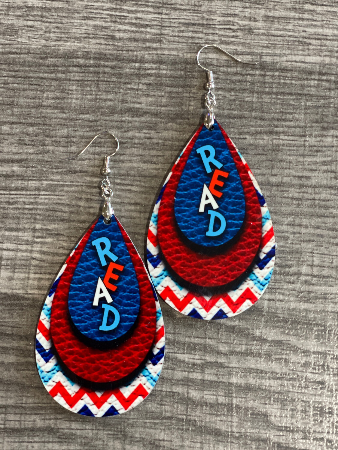 READ Chevron Teardrop Earrings