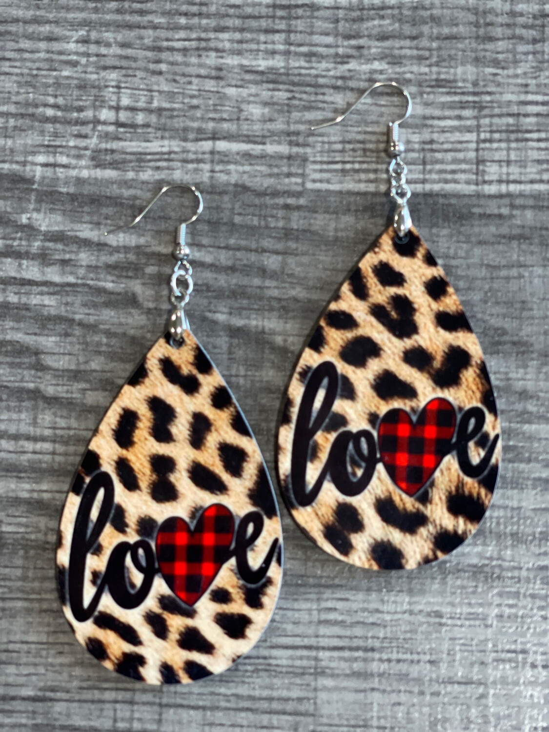 Cheetah LOVE Teardrop Earrings