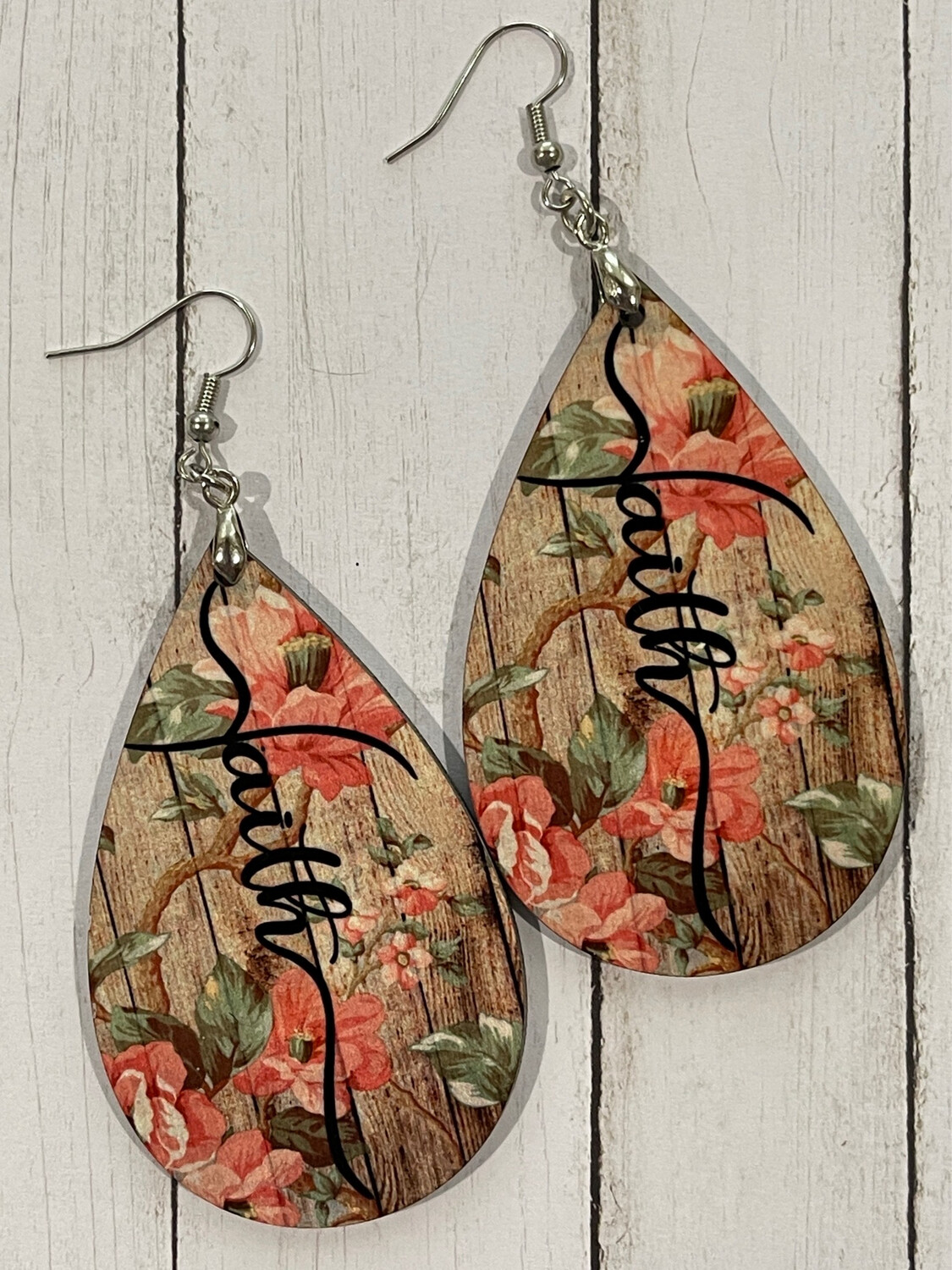 Bohemia Floral Faith Teardrop Earrings