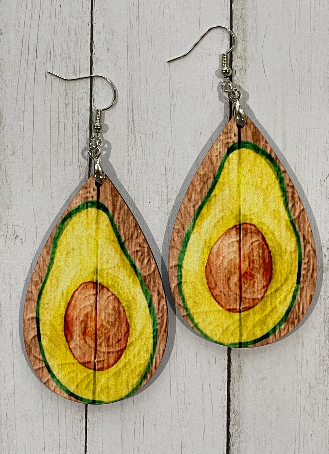 Fun Eclectic Avocado Teardrop Earrings