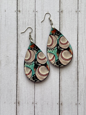 Baseball Season Fans Teardrop Earrings
