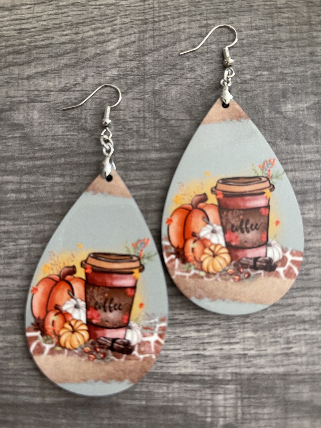 Coffee &amp; All Things Fall Teardrop Earrings