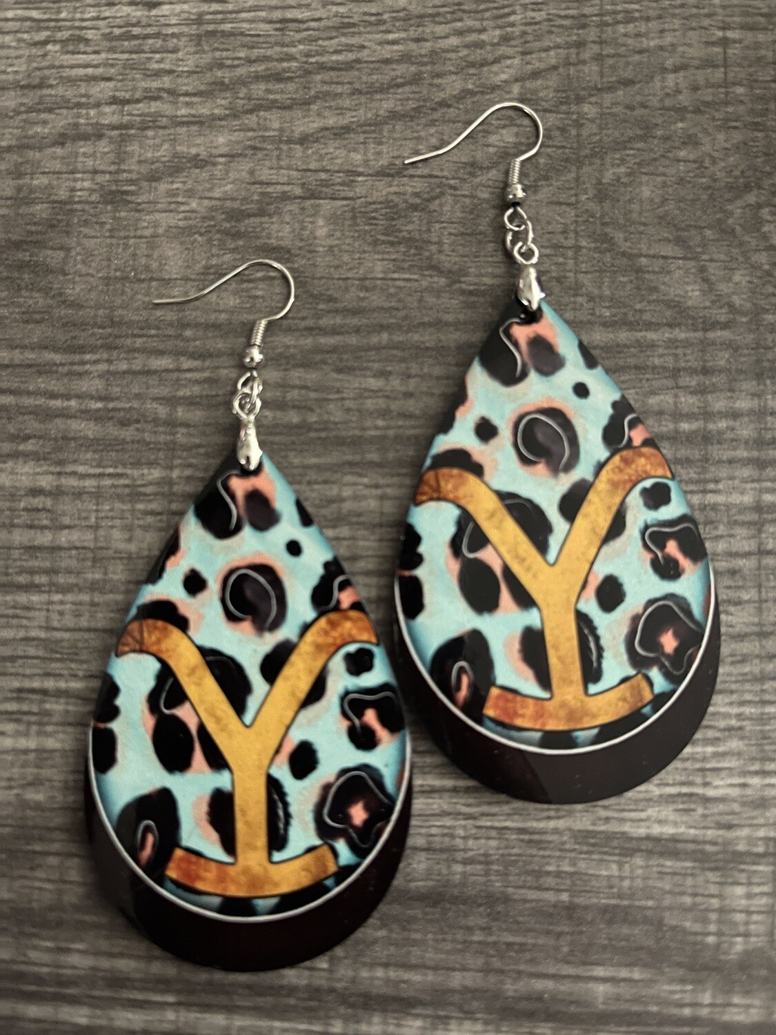 Cheetah Yellowstone Y Teardrop Earrings
