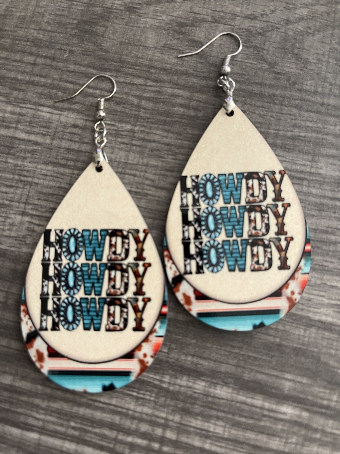 Howdy Western Style Teardrop Earrings