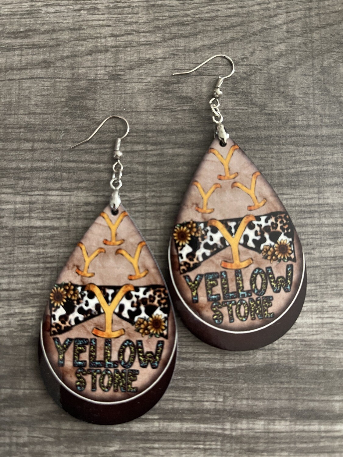 Daisy &amp; Yellow &quot;Y&quot; Teardrop Earrings