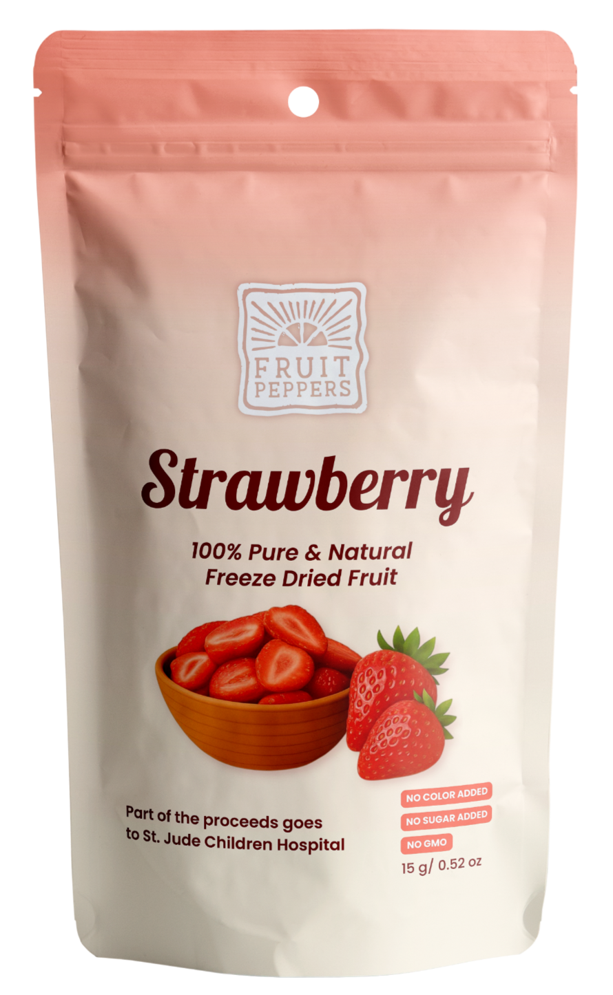 Freeze-Dried Strawberries | 100% Natural Fruit Snacks | Fruit Peppers