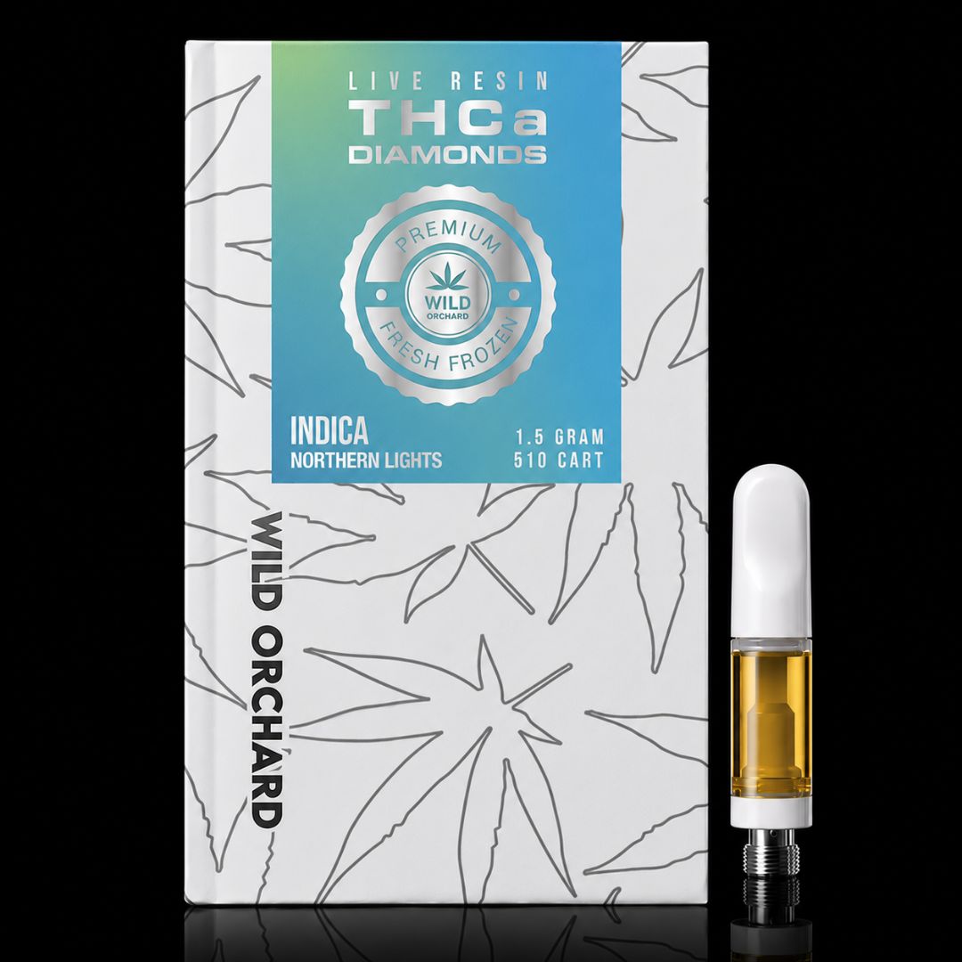 Wild Orchard 1.5G THCa Diamond Live Resin Cartridge Wild Orchard 1.5G THCa Diamond Live Resin Cartridge, Strain: Northern Lights (I)