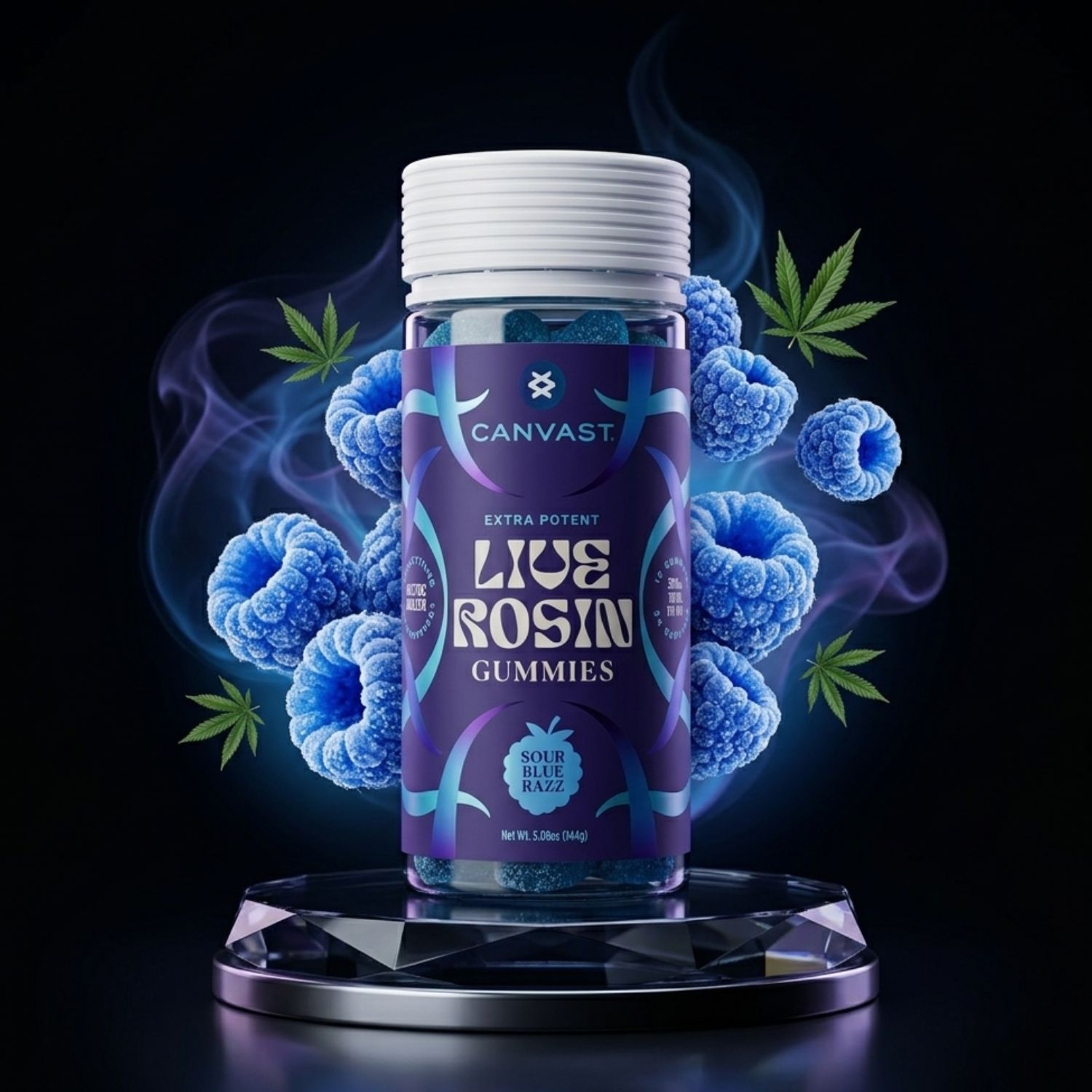 Shifters 12ct High Live Rosin Extra Potent Delta 9 THC Gummies, Type: Sour Blue Razz