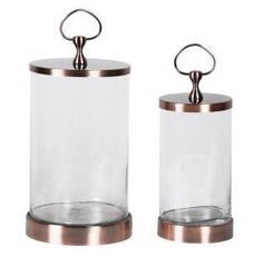 Metal and Glass Jar w/Lid