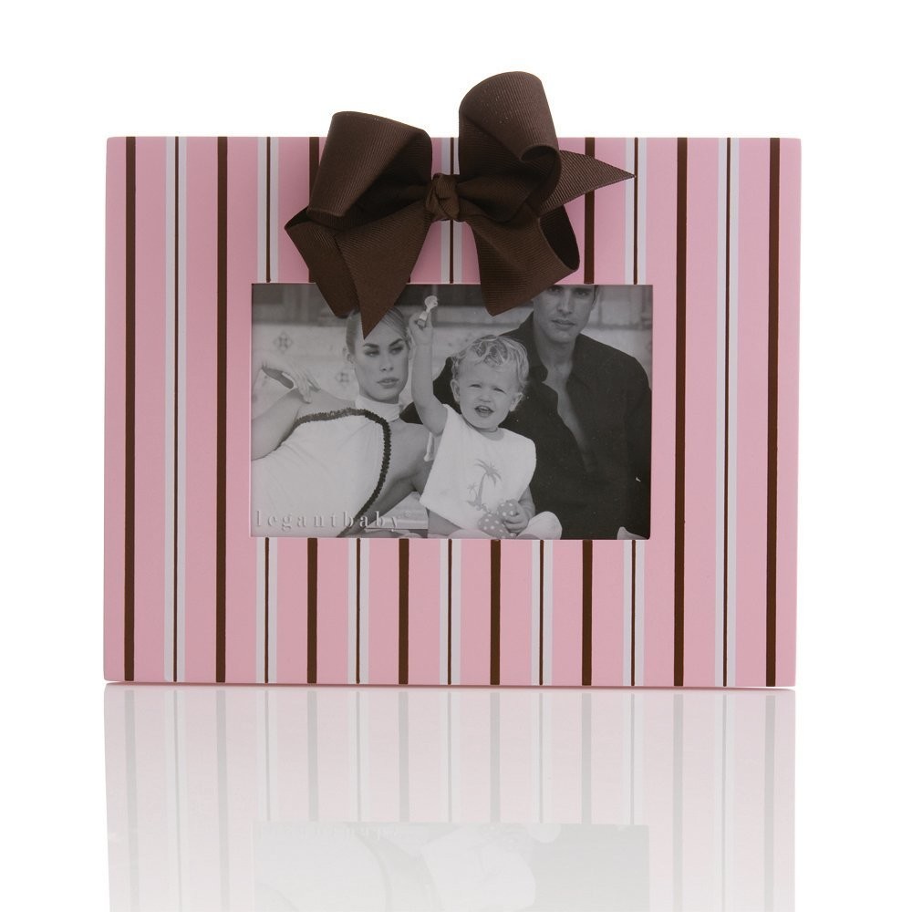 Elegant Baby Striped Picture Frame, Pink