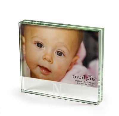 Mud Pie Glass Picture Frame W/Initial