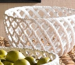 White Ceramic Rope Serving Bowl