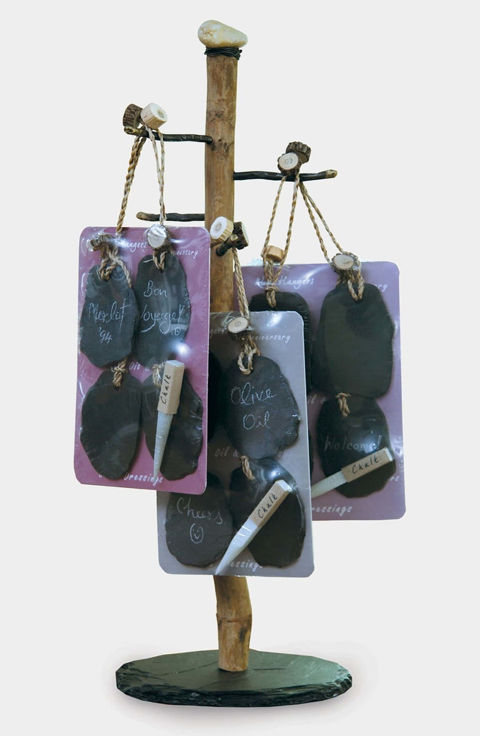 Slate tags w/chalk, Set of 4