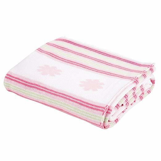 Stripes and Flowers Baby Blanket