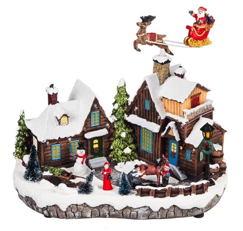 Musical Christmas Village w/Santa LED Scene