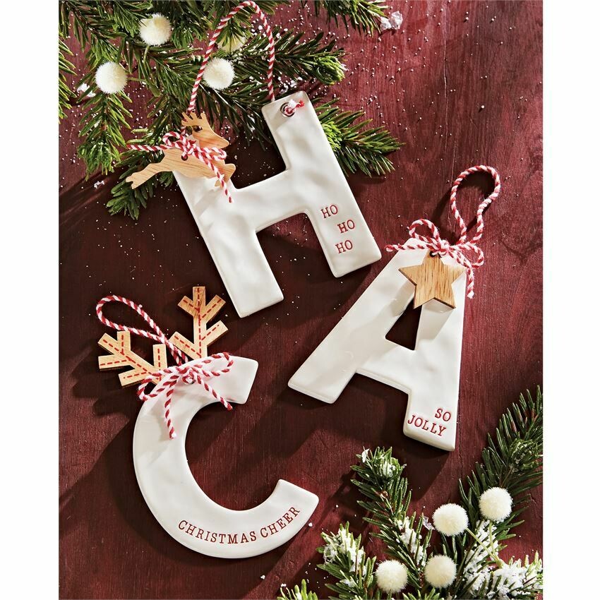 Ceramic Initials Ornaments by Mud Pie