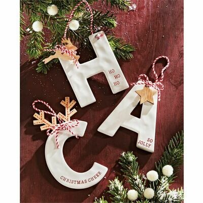 Ceramic Initials Ornaments by Mud Pie