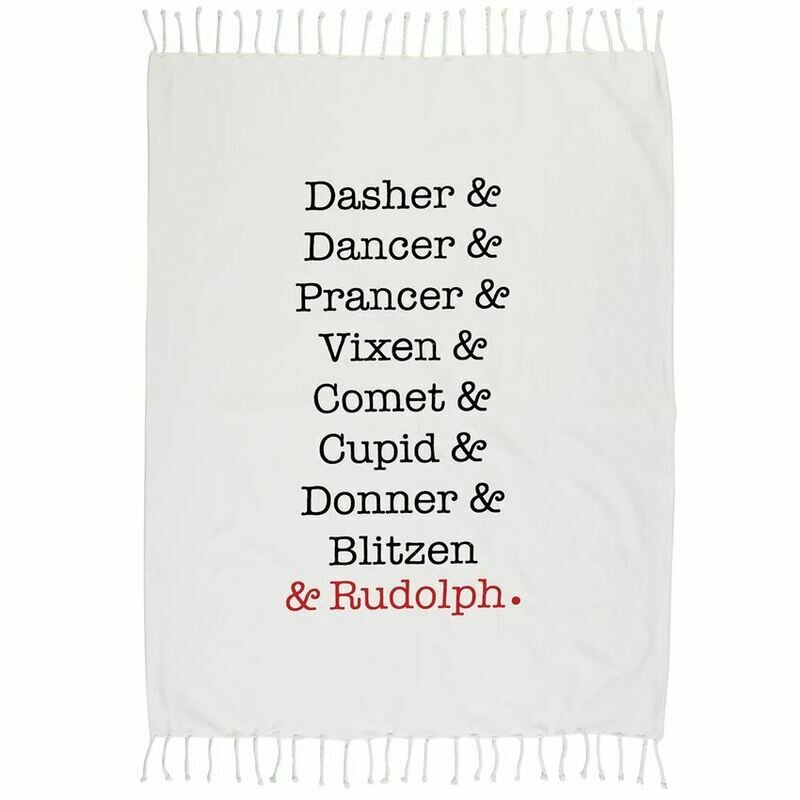Reindeer Names Throw Blanket