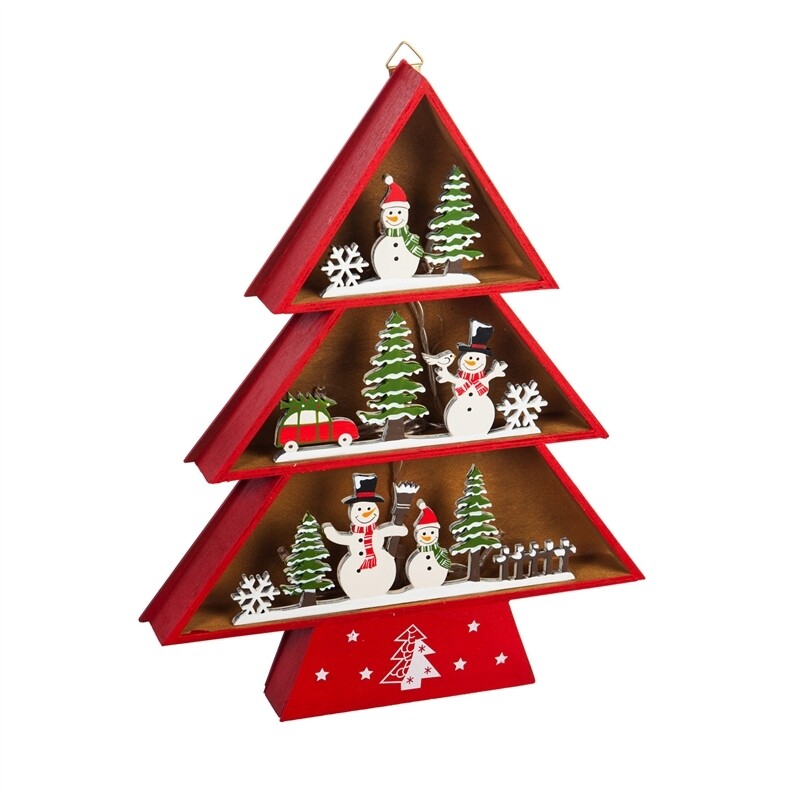 Christmas Tree Snowman Village