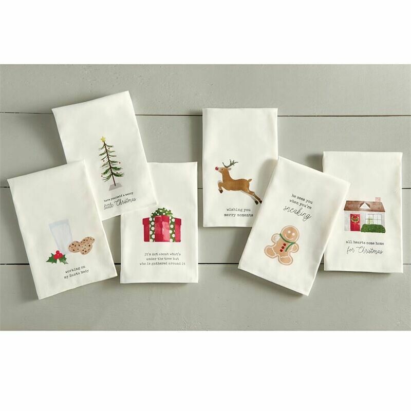Christmas Icon Tea Towels, Set of 6 Assorted