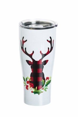 Plaid Stag Stainless Steel Beverage Cup, 17oz