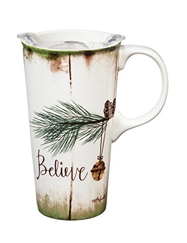 Believe Ceramic Travel Mug with Gift Box, 17oz