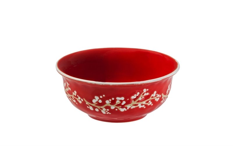 Holiday Farmhouse Ceramic Serving Bowl