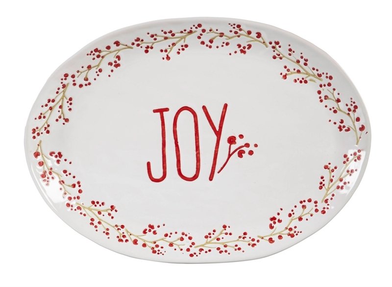 Holiday Farmhouse Ceramic Serving Platter