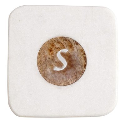 Square Marble Serving Board with Initial