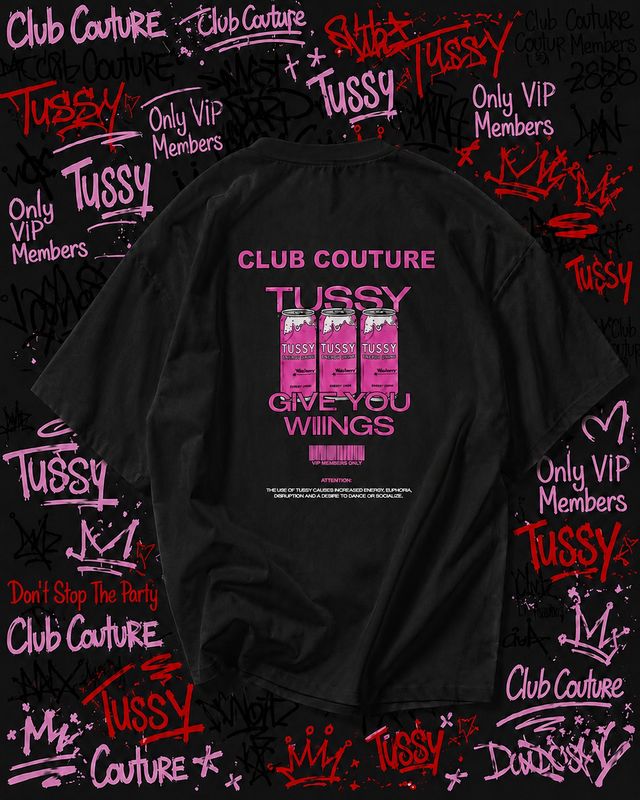 T-SHIRT TUSSY NERA STAMPA FUCSIA