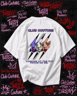 T-SHIRT FULMINE BIANCA STAMPA BLU VIOLACEO T-SHIRT FULMINE BIANCA STAMPA BLU VIOLACEO