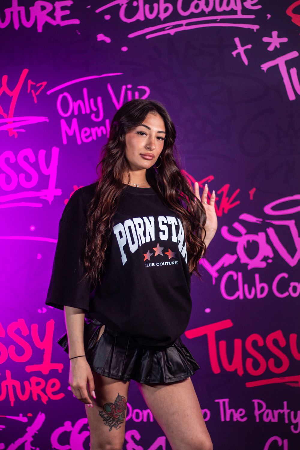 T-SHIRT PORNSTAR NERA STAMPA NERA