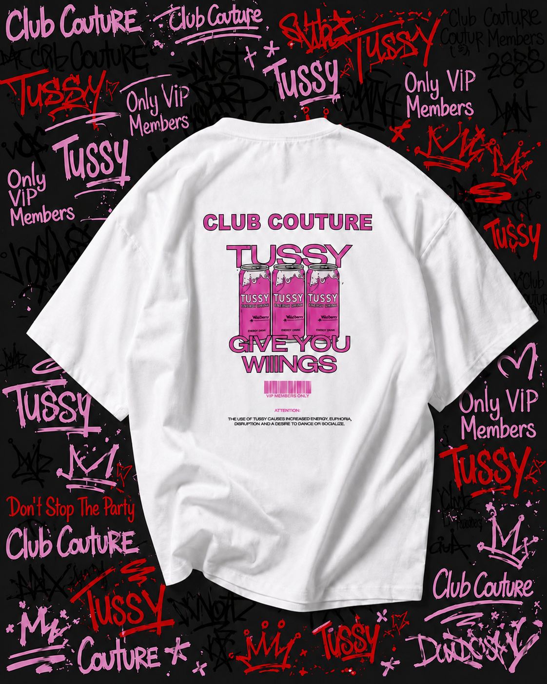 T-SHIRT TUSSY BIANCA STAMPA FUCSIA
