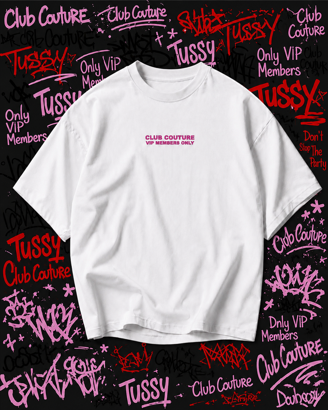 T-SHIRT TUSSY BIANCA STAMPA FUCSIA