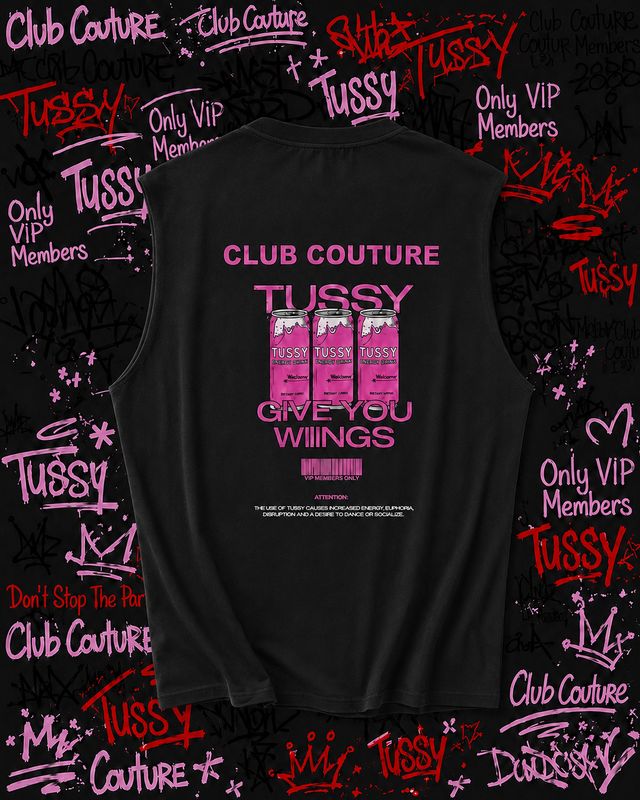CANOTTA TUSSY NERA STAMPA FUCSIA