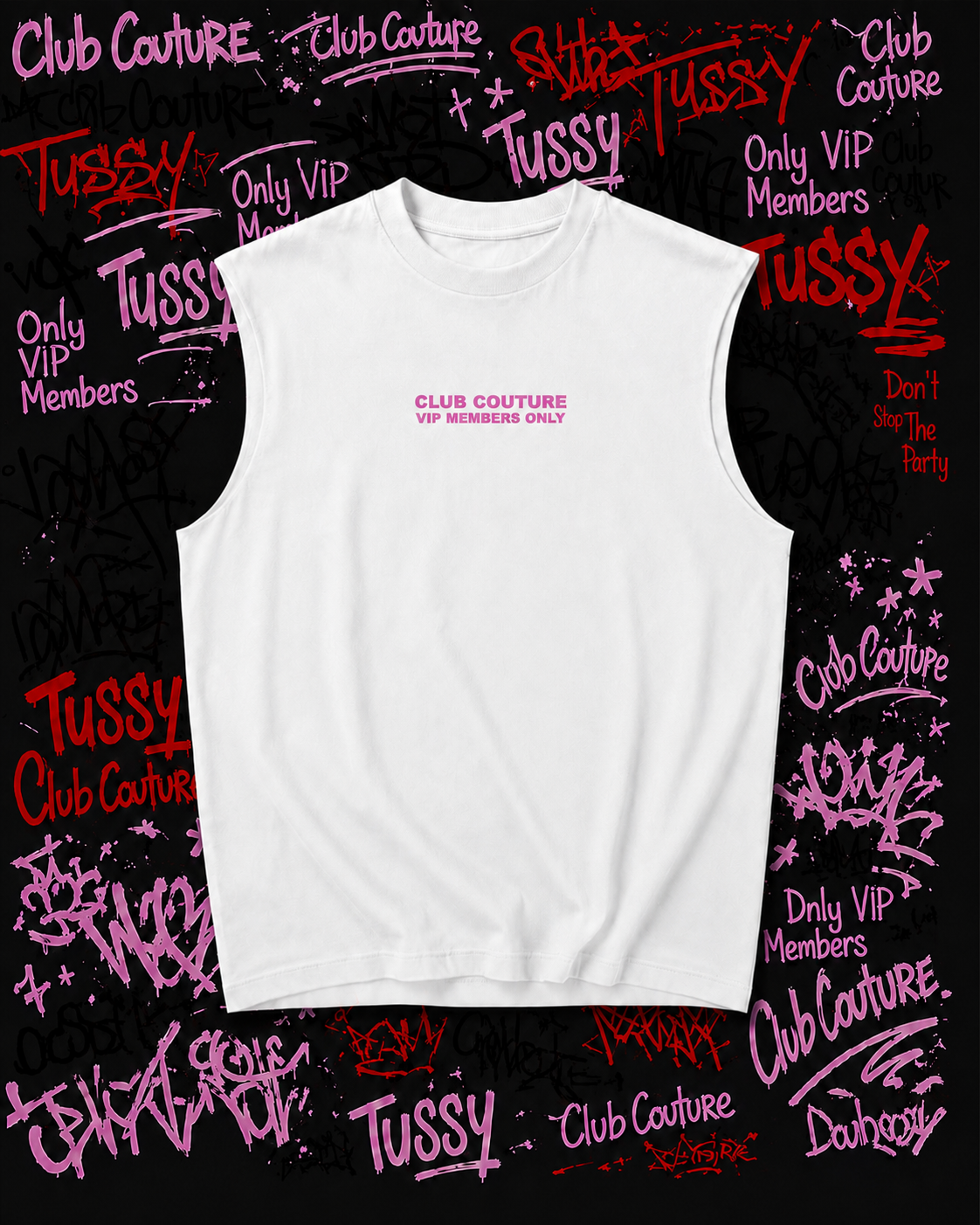 CANOTTA TUSSY BIANCA STAMPA FUCSIA