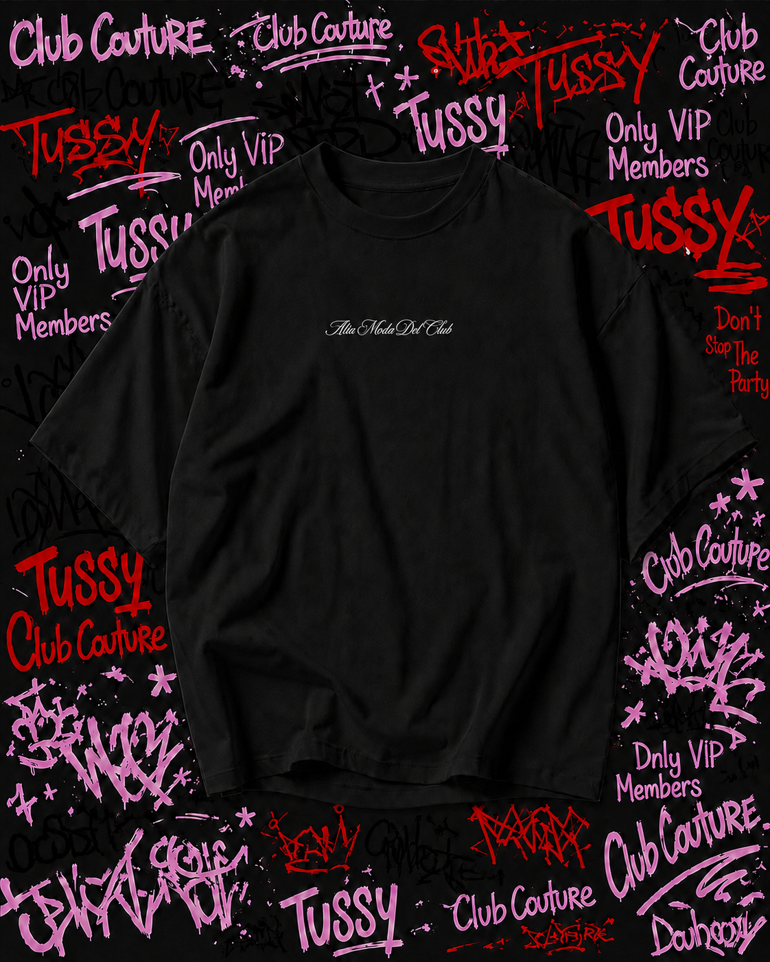 T-SHIRT SEX&DRUGS NERA STAMPA BIANCA E MULTICOLOR