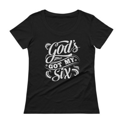 "God's Got My Six" Ladies' Scoopneck T-Shirt