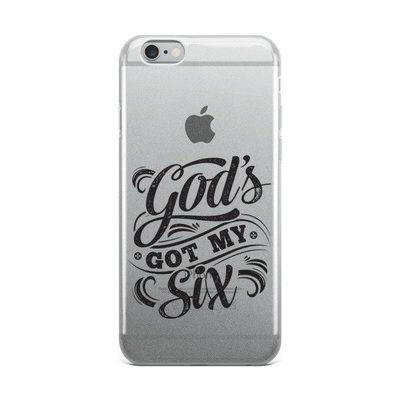"God's Got My Six" iPhone Case - Black Lettering