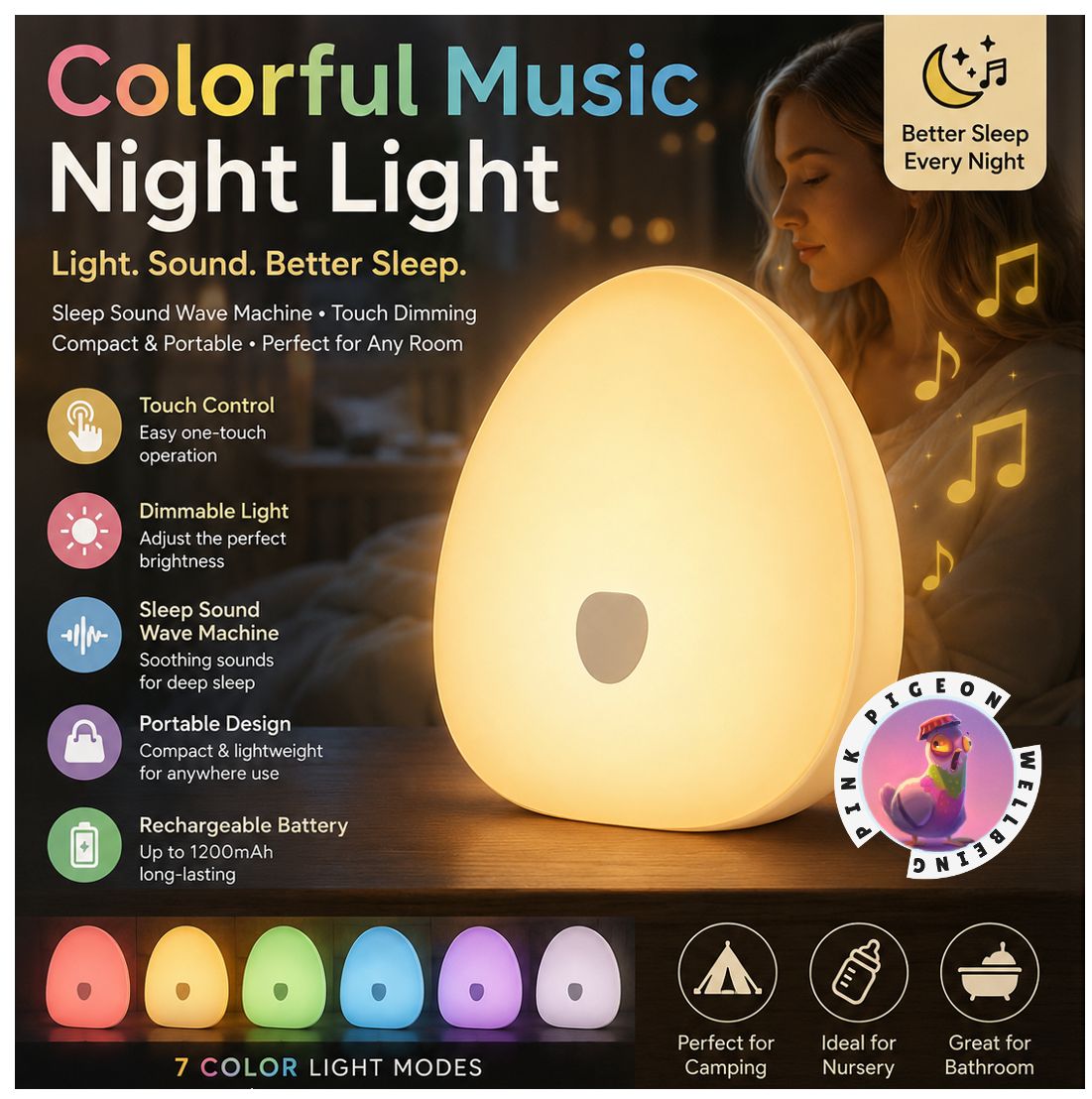 Sensory Colouful Music Night Light