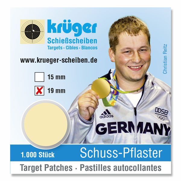 Schusslochpflaster 19 mm beige