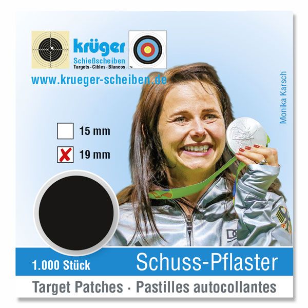 Schusslochpflaster 19 mm schwarz