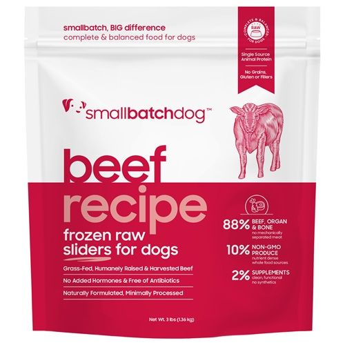 SmallBatch Dog Raw Sliders 3 lb, Flavor: Beef