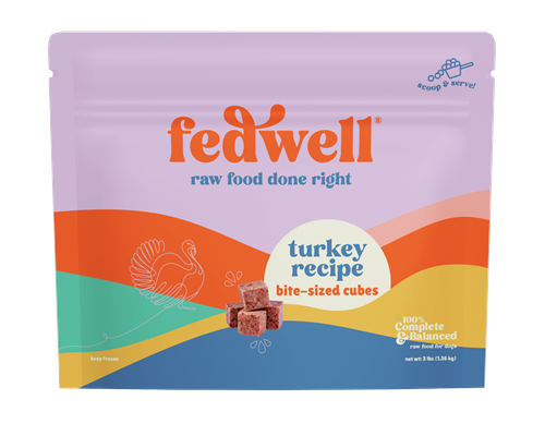 FedWell Raw Dog Food 3 lb, Flavor: Turkey